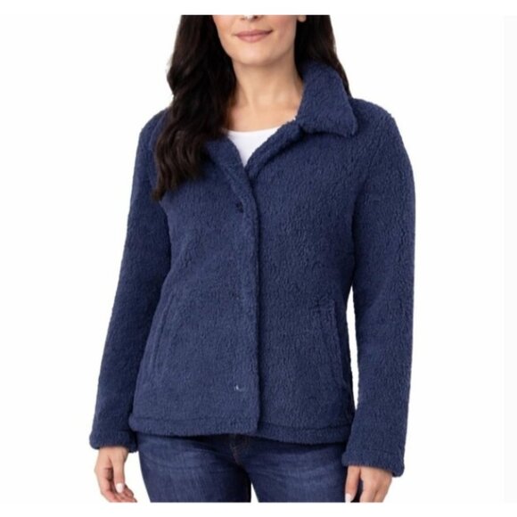 32 Degrees Jackets & Blazers - 32 Degrees Heat Women's XL Navy Faux Fur Plush Jacket Jck0247